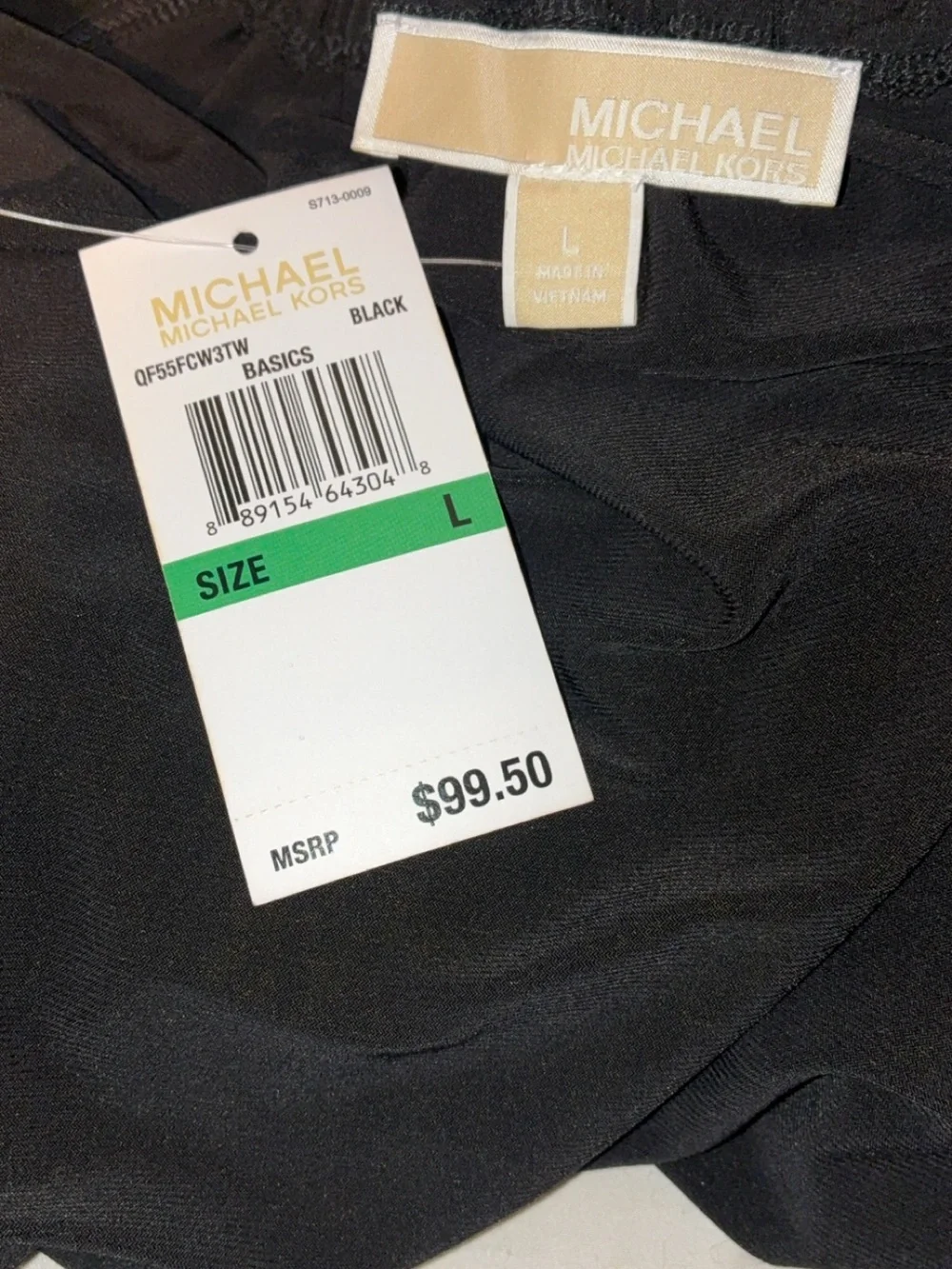NWT Michael Kors Black Chain Keyhole Blouse L